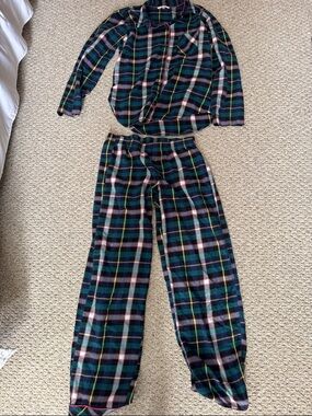 Victoria's Secret Green Plaid Kids Pajama Set